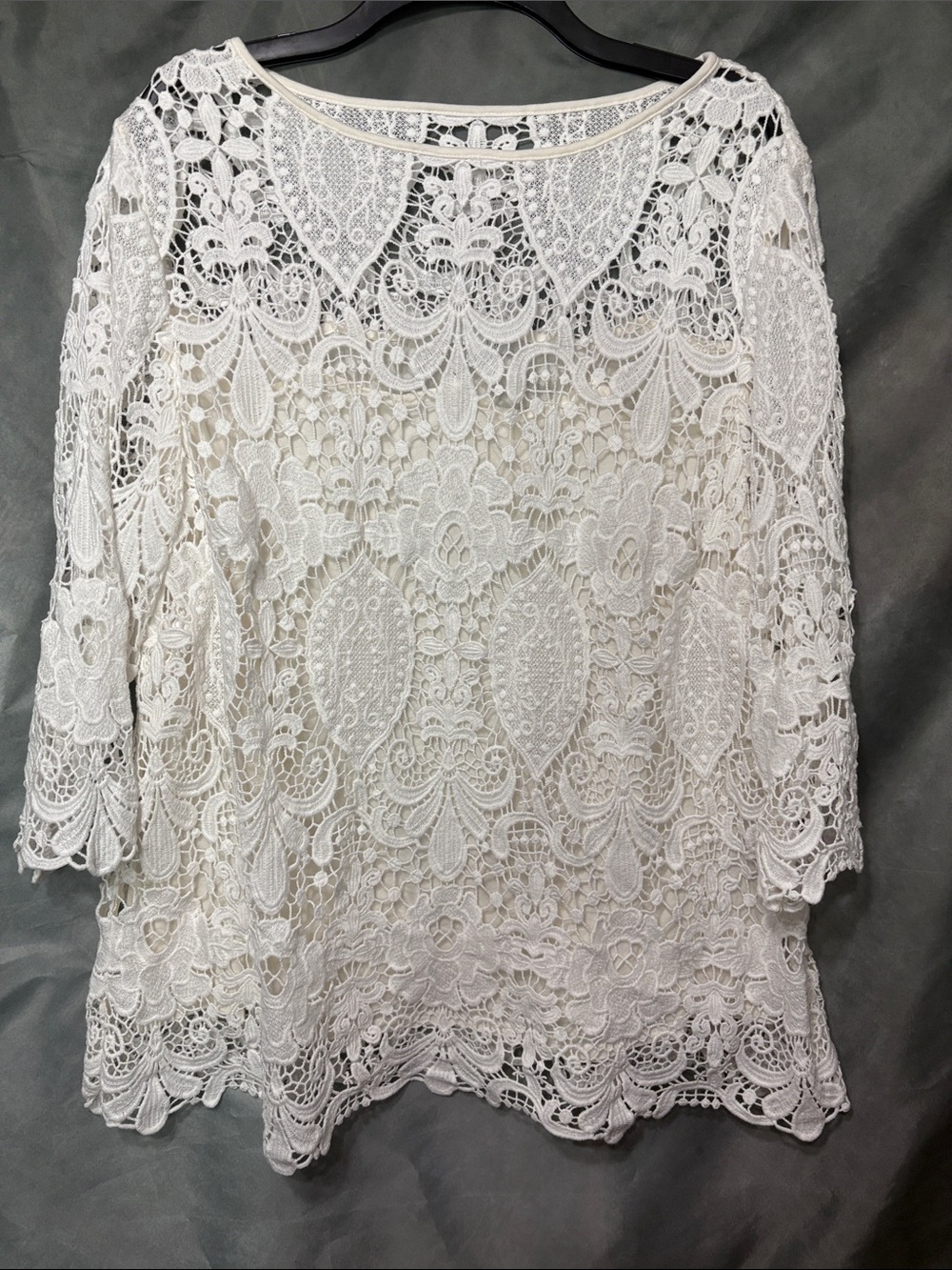 J. Jill Ivory Lace Tunic Top